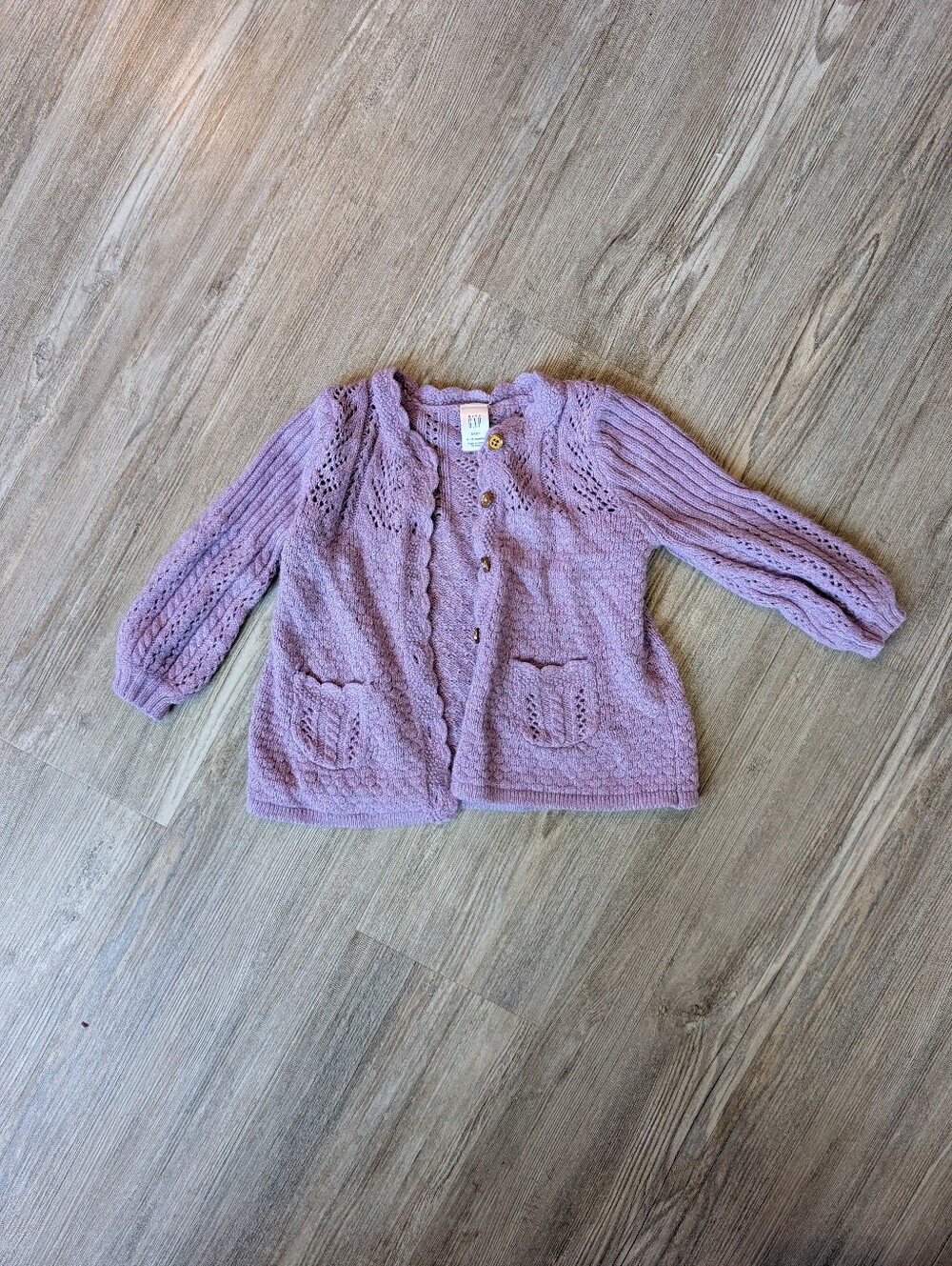 Lilac Knit Button-Front Cardigan